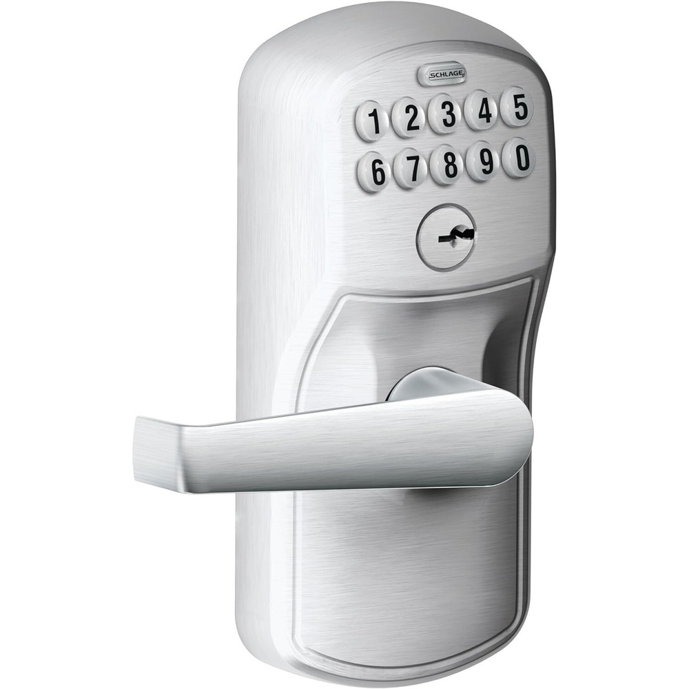 Schlage Electronic Keypad Lever Door Lock Satin Nickel Keyless Entry